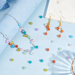 8 Strang 8 Farben sprühlackierte Crackle-Glasperlenstränge&nbsp;CCG-PH0001-26
