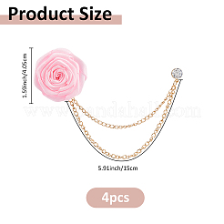 4 épingle à revers en polyester en forme de rose&nbsp;JEWB-FH0002-09A