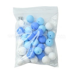 30 Stück 3 Farben Silikonperlen runde Gummiperle 15mm lose Distanzperlen für DIY-Zubehör Schmuck Schlüsselanhänger machen&nbsp;SIL-FS0001-01D