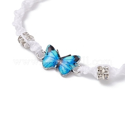 Bracciali a maglie in lega smaltata a forma di farfalla&nbsp;BJEW-JB11722-01