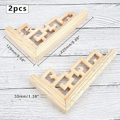 Artisanat d'applique onlay sculpté en bois massif naturel&nbsp;WOOD-WH0101-62