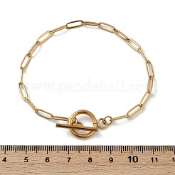 Ionenplattierung (IP) 304 Edelstahl-Büroklammer-Kettenarmbänder&nbsp;BJEW-O186-02G