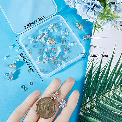 12 Stück 2 Farben Messing Pavé klar Zirkonia Blume Ohrstecker Zubehörse&nbsp;DIY-CN0002-80