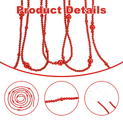 Perla rotonda in plastica ABS con filo di nylon per decorazioni natalizie&nbsp;HJEW-PH02606