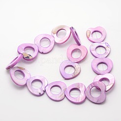 Gefärbt Mischform Ring natürlichen Süßwasser-Muschelperlen Stränge&nbsp;SHEL-E355-17