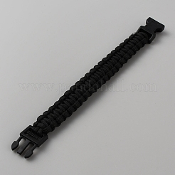 Survival-Armband aus Polyesterschnur mit Kunststoffverschlüssen zum Wandern&nbsp;BJEW-WH0018-54F