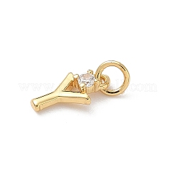 Breloques de zircone cubique clair pavés en laiton&nbsp;KK-A273-01G-Y