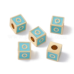 Accumuler des perles d'émail en laiton placage&nbsp;KK-B060-04G-06O