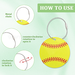 12 Stück PVC-Baseball-Gepäckanhänger&nbsp;AJEW-SP0004-23B