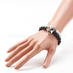 Stretch-Armbänder mit magnetischen Herzverschlüssen für Liebespaare&nbsp;BJEW-JB06772