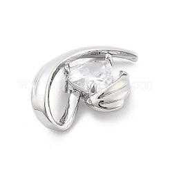 Pendentifs avec zircon cubiques à micro-pavés en laiton&nbsp;KK-D283-07P