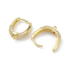 Reperti per orecchini a cerchio in zircone chiaro con micro pavé di ottone&nbsp;EJEW-K245-20G