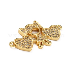 Messing Micro Pave klare Zirkonia Verbinder Stecker&nbsp;ZIRC-A021-66G
