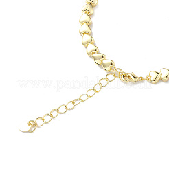 Bären-Gliederarmband mit kubischen Zirkonia und Herz-Gliederketten&nbsp;BJEW-H586-01G