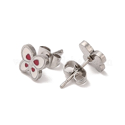 3 paio 3 stili 304 orecchini a bottone in acciaio inossidabile smaltato per donna&nbsp;EJEW-K279-03P