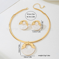 Choker mit Anhänger aus Legierung und Naturmuscheln sowie Ohrstecker&nbsp;FS-WG574AF-01