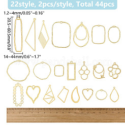 44 Stück 22 Stile Legierungsanhänger mit offener Rückseite&nbsp;FIND-WR0011-91