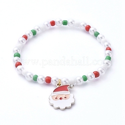 Weihnachten Thema Stretch Charm Armbänder&nbsp;BJEW-JB05239-M