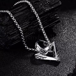 Collana da uomo con anello in lega e ciondolo triangolare&nbsp;WG487F5-01