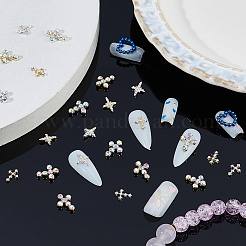 60 Stück 6 Stile Legierung Strass Cabochons&nbsp;MRMJ-FH0001-53