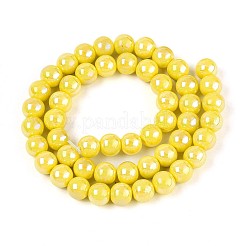Chapelets de perles en verre opaque électrolytique&nbsp;GLAA-T032-P8mm-AB16