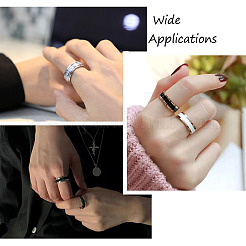 6 Stück 6 Arten Edelstahl gerillte Fingerring Einstellungen&nbsp;STAS-YS0001-19