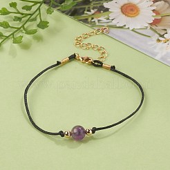 Bracelets de perles d'améthyste naturelle&nbsp;BJEW-JB05505-01