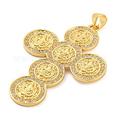 Micro ottone trasversali spianare pendenti zirconi&nbsp;KK-Q796-01G