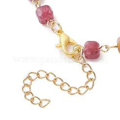 Bracciali a catena con perline di tormalina multicolore naturale per donna&nbsp;BJEW-JB13238