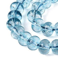 Brins de perles de verre transparentes craquelées&nbsp;GLAA-N074-02B-09