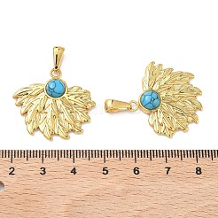 304 Edelstahl mit synthetischen türkisfarbenen Anhängern&nbsp;STAS-L309-21H-G