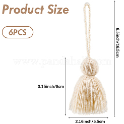 6 pz di decorazioni pendenti con nappe in fibre acriliche&nbsp;HJEW-CP0001-31A