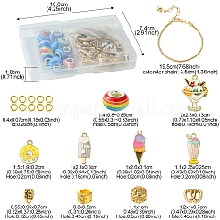 DIY-Armband-Sets aus Emaille-Eiscreme-Legierung und Rondellharz im europäischen Stil&nbsp;DIY-FS0007-25