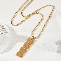 Halsketten mit Anhänger aus 304 Edelstahl mit klarem Zirkonia und rechteckigem Sternbild für Damen und Herren&nbsp;NJEW-S435-01G-L