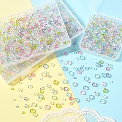 350 Stück 7 Farben transparente Backfarbe Glasperlen&nbsp;DGLA-YW0001-45