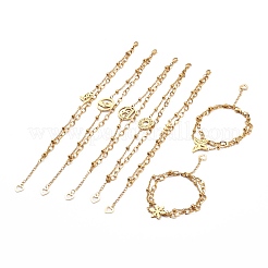 201 bracelets à breloques en acier inoxydable&nbsp;BJEW-H534-01