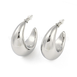 Boucles d'oreilles à tige en laiton avec lune&nbsp;EJEW-Q391-07P