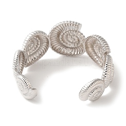 Offene Manschettenarmbänder aus Messing mit Muschelmuster&nbsp;BJEW-B098-01P