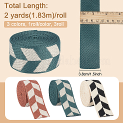 3 Stück 3 Farben Polyester-Jacquard-Rhombusband&nbsp;OCOR-BC0006-72