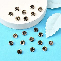 Messing Strass Zwischen perlen&nbsp;X-RB-A014-L8mm-01AB-NF