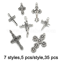 35 pz 7 stili pendenti in lega di stile tibetano&nbsp;TIBE-FP0001-20