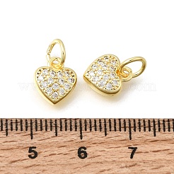 Breloques en laiton micro pavé de zircone cubique transparente pour la saint-valentin&nbsp;KK-Z156-19G