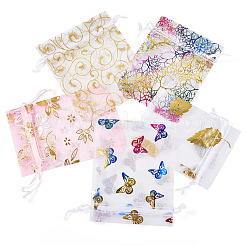 50 Stück 5 Stile Heißpräge-Organza-Geschenkbeutel&nbsp;OP-TA0001-03