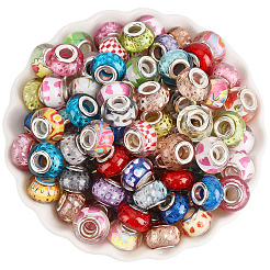 120 pièces de perles européennes en résine&nbsp;RPDL-PA0001-02