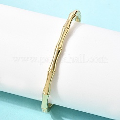 Bambus-Messing-Armreifen mit Scharnierverschluss für Damen&nbsp;BJEW-H639-05B-G