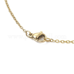 7 pz 7 colori vetro e perline di vetro ciondolo a forma di cuore in acciaio inossidabile 304 collane a catena per donna&nbsp;NJEW-MZ00131