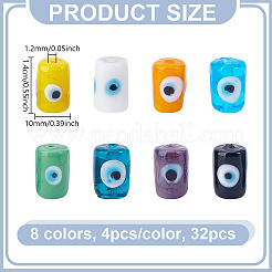 32 stücke 8 farben handgemachte böse auge Bunte Malerei perlen&nbsp;LAMP-NB0002-13