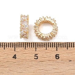 Messing Micro Pave klare Zirkonia europäische Perlen&nbsp;KK-C142-03LG