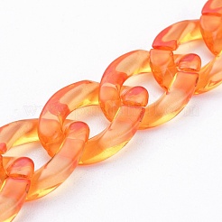 Chaînes gourmettes en acrylique transparent faites à la main&nbsp;AJEW-JB00833-04