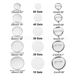 150 Satz 5 Größen Eisenbrosche Cabochon Fassungen&nbsp;DIY-CA0005-16